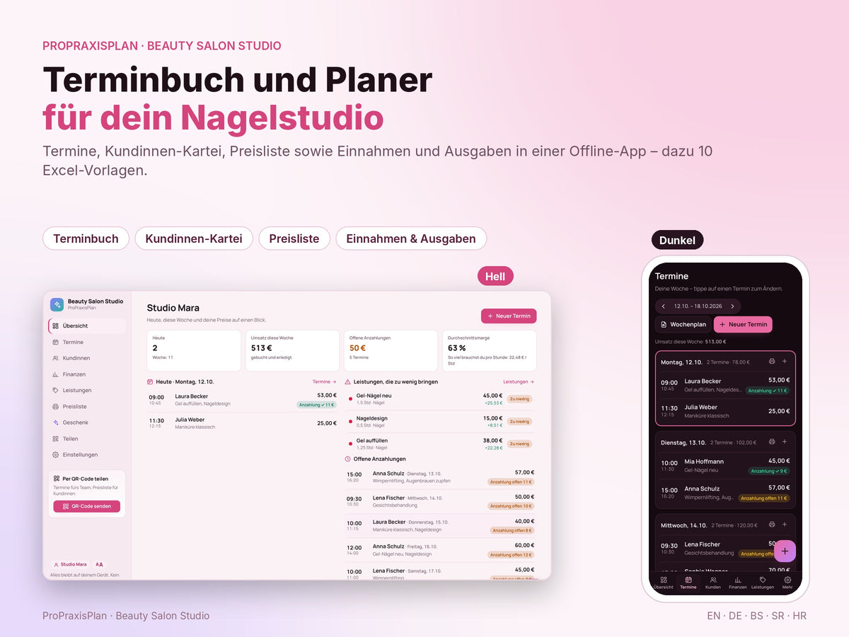 ProPraxisPlan Beauty Salon Studio – Produktübersicht