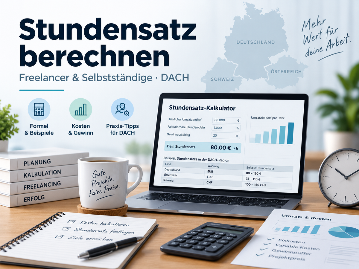 Stundensatz berechnen für Freelancer und Selbstständige im DACH-Raum