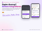 Abo- und Vertrags-Manager – Papier-Kontoauszug mit dem Handy fotografieren