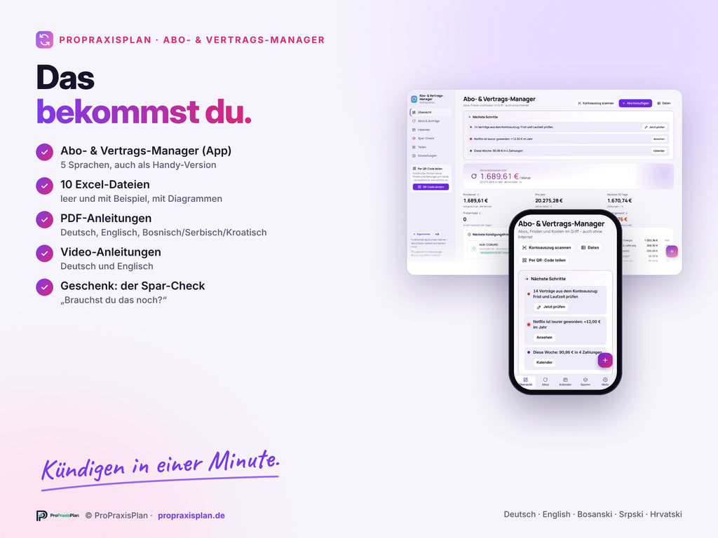 Abo- und Vertrags-Manager – das bekommst du