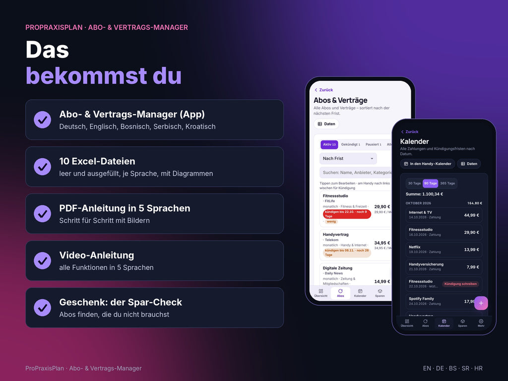 Abo- und Vertrags-Manager – das bekommst du