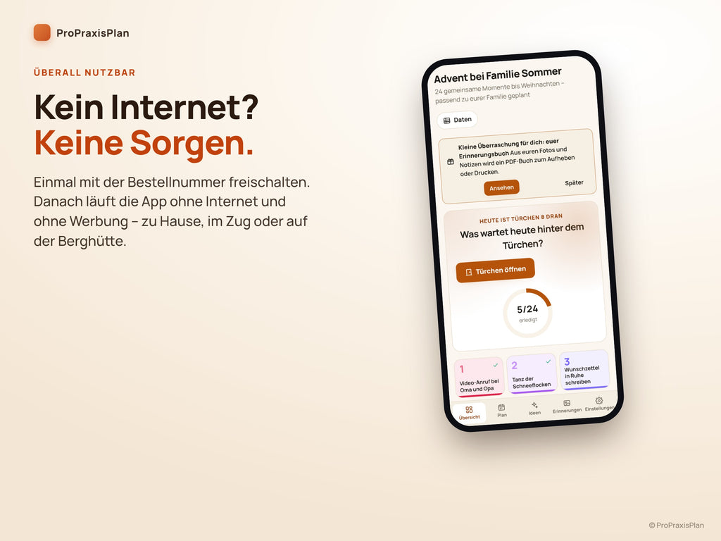 Advent-Aktivitätskalender – funktioniert ohne Internet und ohne Werbung