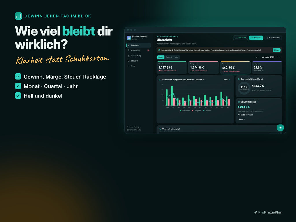 Gewinn-Manager – Wie viel bleibt dir wirklich?