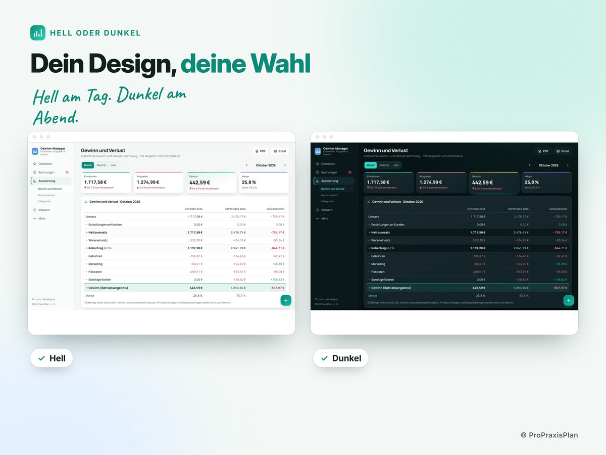 Gewinn-Manager – Dein Design, deine Wahl