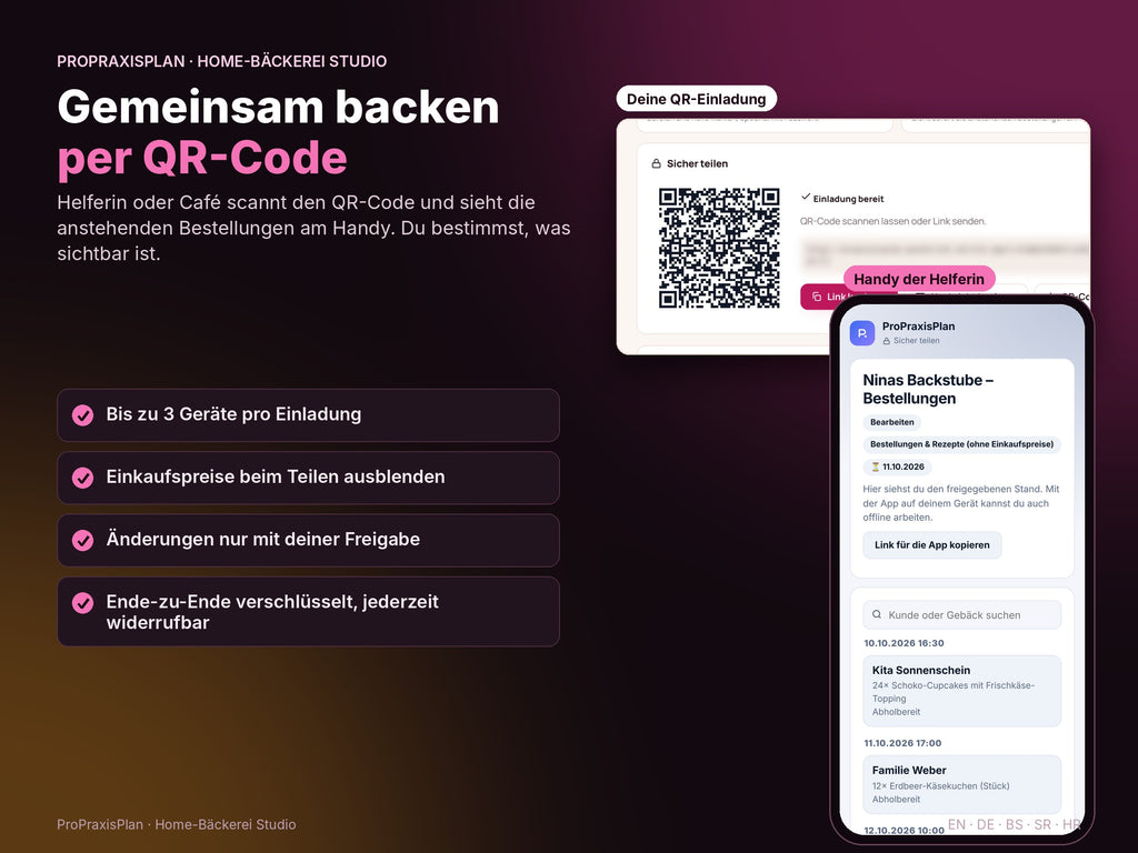 Home-Bäckerei Studio – gemeinsam backen per QR-Code