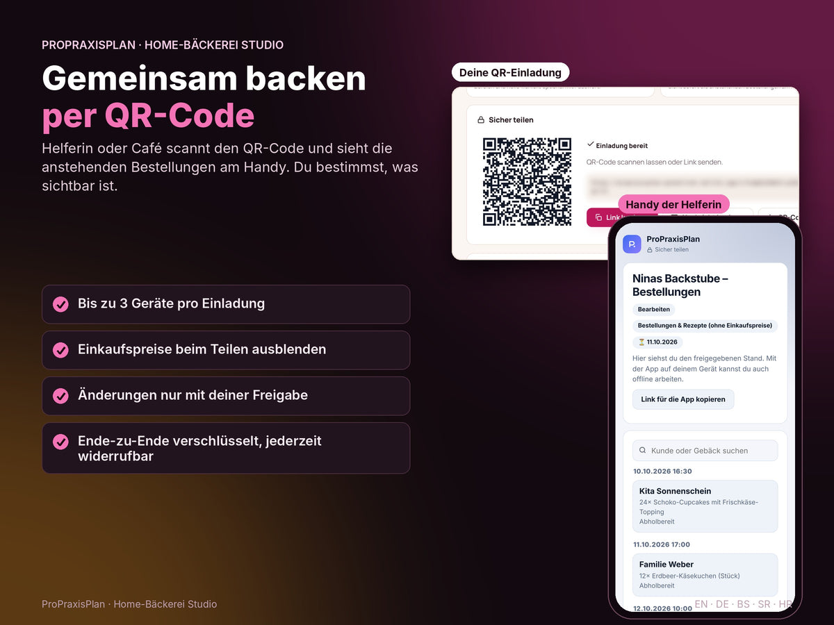 Home-Bäckerei Studio – gemeinsam backen per QR-Code
