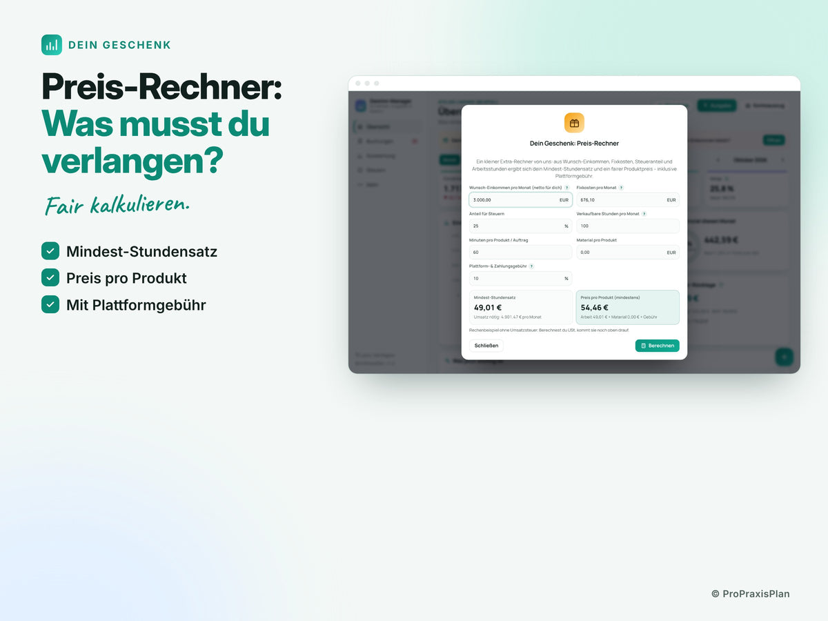 Gewinn-Manager – Preis-Rechner: Was musst du verlangen?