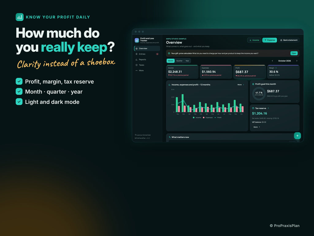 Profit and Loss Tracker – How much do you really keep?