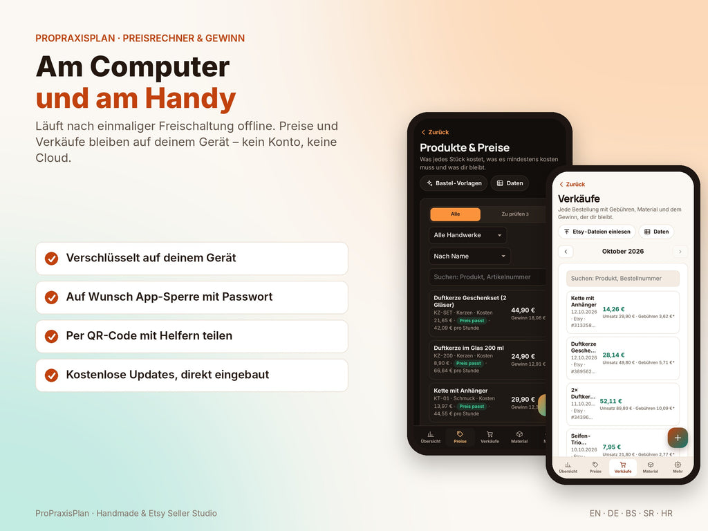 Seller Studio – am Computer und am Handy