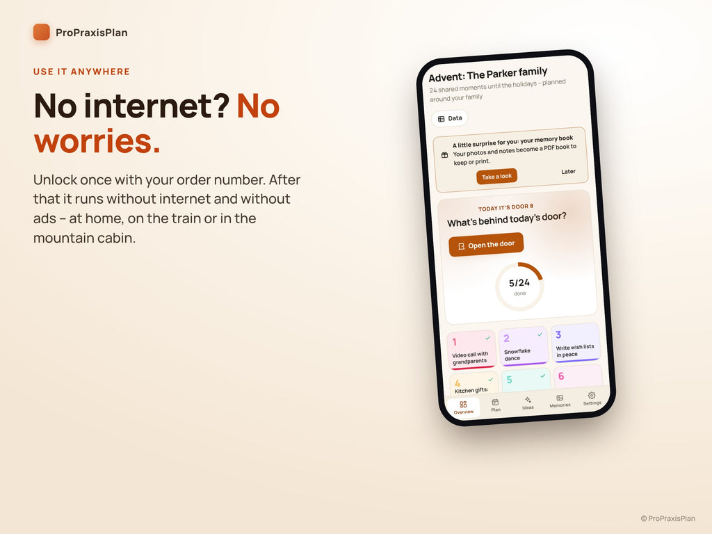 Advent Activity Calendar – works without internet and without ads