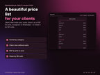 Beauty Salon Studio – a beautiful price list for your clients as PDF