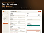 The estimate turns into a quote with a required-details check