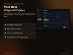 Your data stays with you: offline, encrypted, shared securely via QR code