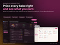 Home Bakery Studio – price every bake right, light and dark mode