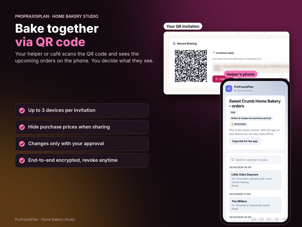 Home Bakery Studio – bake together via QR code