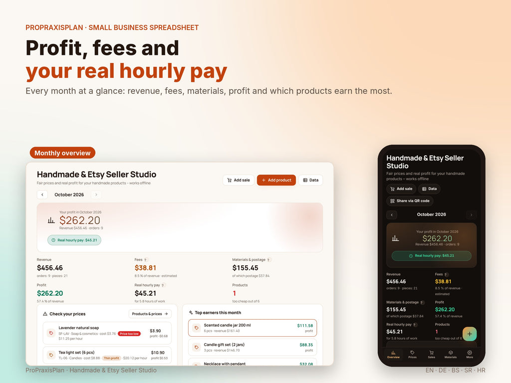 Seller Studio – profit, fees and your real hourly pay