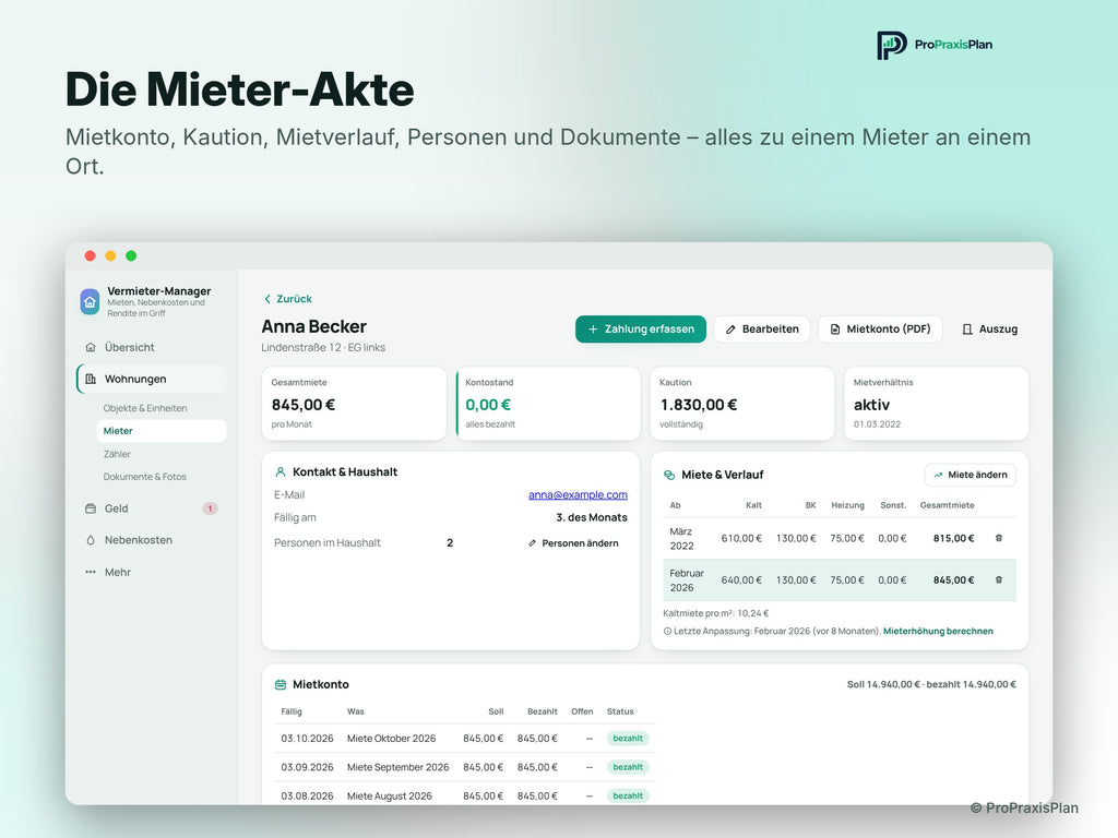 Vermieter-Manager – Die Mieter-Akte