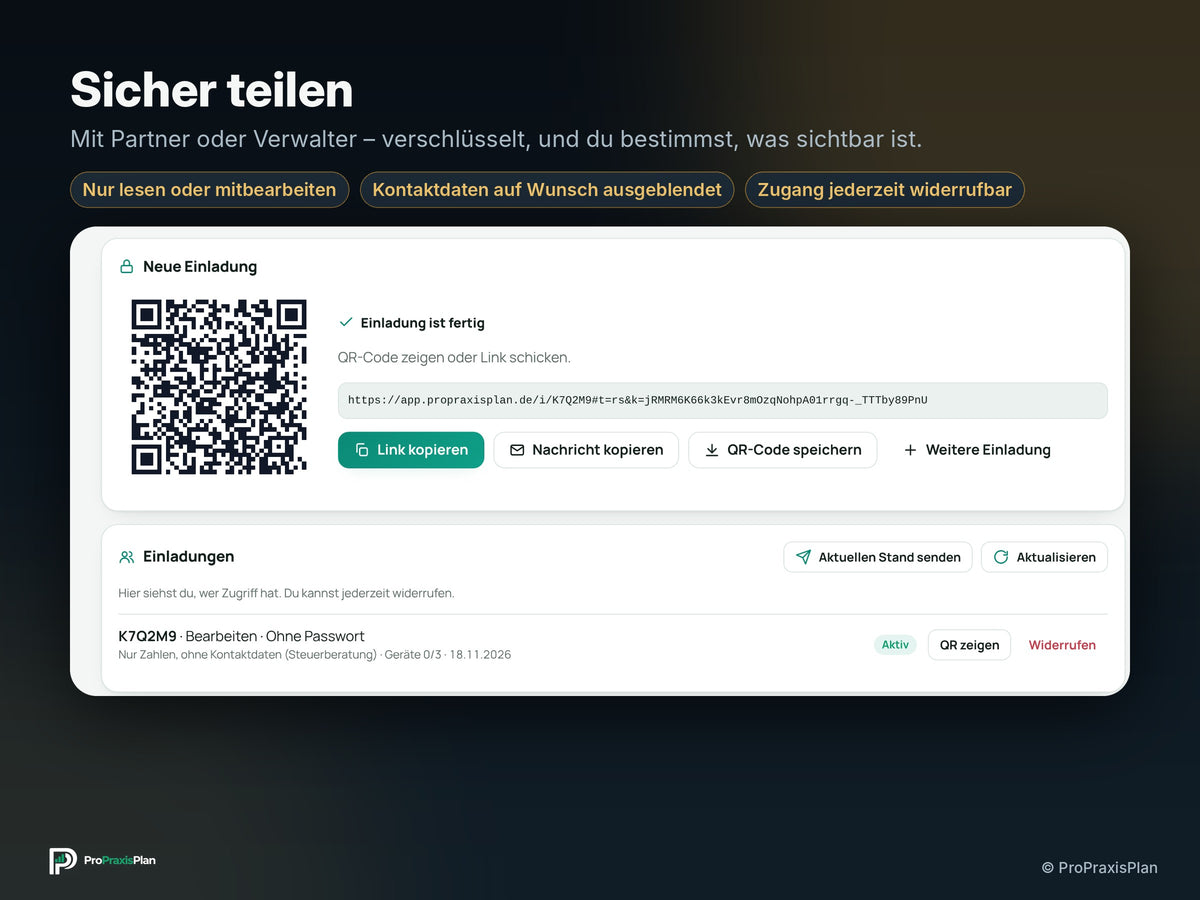 Vermieter-Manager – Sicher teilen