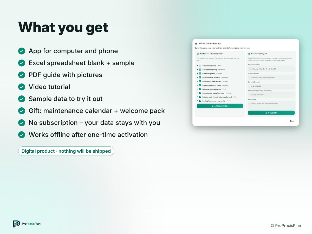 Landlord Manager – What you get