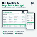 Bill Tracker & Paycheck Budget spreadsheet for Excel and Google Sheets