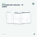Bill Tracker – printable bill calendar, 17 pages