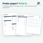 Printable budget planner pages: monthly budget worksheet, bill tracker, savings tracker