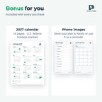 Bonus 2027 calendar with U.S. holidays and phone images to share