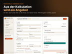 Aus der Kalkulation wird ein Angebot mit Pflichtangaben-Check