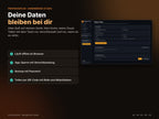 Deine Daten bleiben bei dir: offline, verschlüsselt, sicher teilen per QR-Code