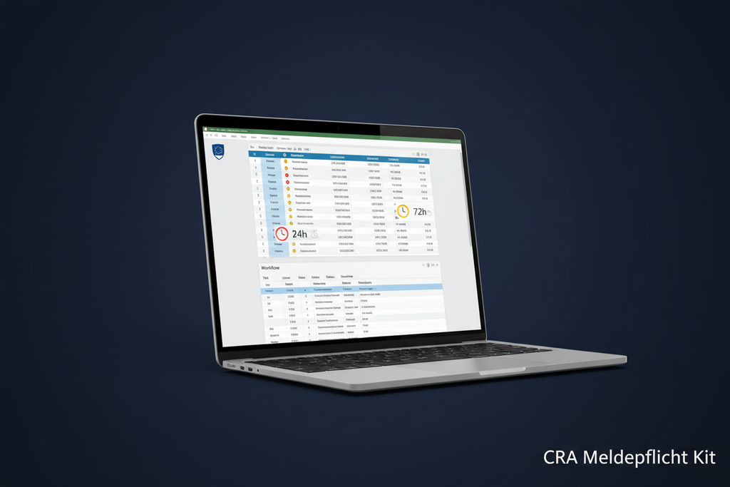 CRA Meldepflicht & Incident Response Kit – Dashboard-Vorschau mit 24h/72h-Fristen