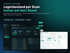 Lager-Scanner: Übersicht mit Lagerwert, Nachbestellung und Scanner im hellen und dunklen Modus