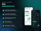 Lieferumfang: App in 5 Sprachen, Excel, PDF-Anleitung, Video
