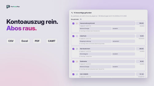 Abo- und Vertrags-Manager im Video: Kontoauszug einlesen, Fristen, Kündigung senden