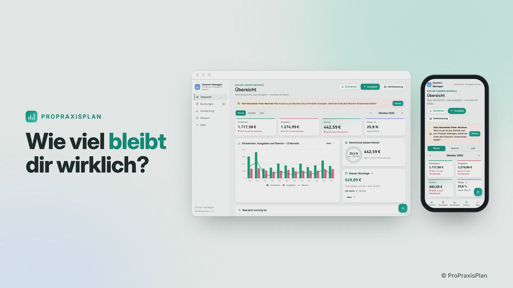 Gewinn-Manager im Video: Einnahmen, Ausgaben und Gewinn auf einen Blick