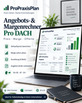 Angebots- und Margenrechner Pro DACH Excel Vorlage für Verkaufspreis Marge Angebot Offerte MwSt und Anzahlung