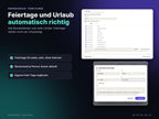 Feiertage je Bundesland automatisch und Urlaub ohne Feiertage gezählt