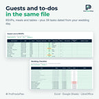 Wedding Budget Spreadsheet – guests and to-dos in the same file