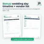 Wedding Budget Spreadsheet – bonus wedding day timeline and vendor list